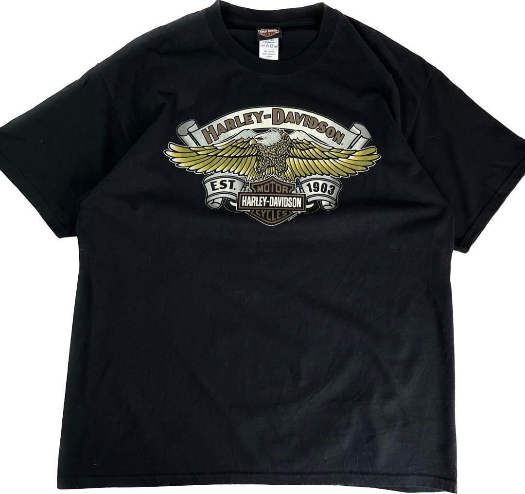 Harley-Davidson ハーレーダビッドソン 両面プリントTシャツ　XL 黒　ファイヤーパターン | Rico clothing  powered by BASE