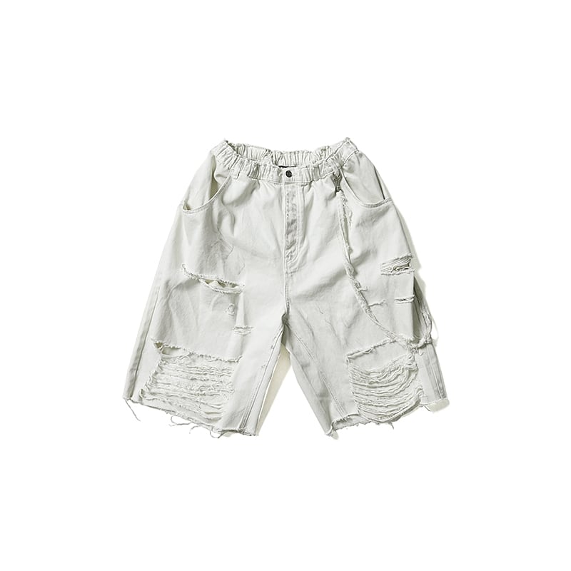 白パンツ クラッシュ MASONPRINCEレトロ白色クラッシュデニムパンツ | mblueshop