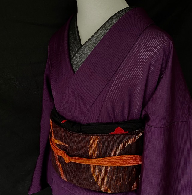 紗紬名古屋帯〉SALE 夏帯 焦茶 モダン 透ける 織り出し 粋 クール | 和  