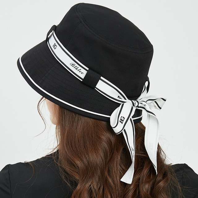 バケットハット　リボン　モノトーン