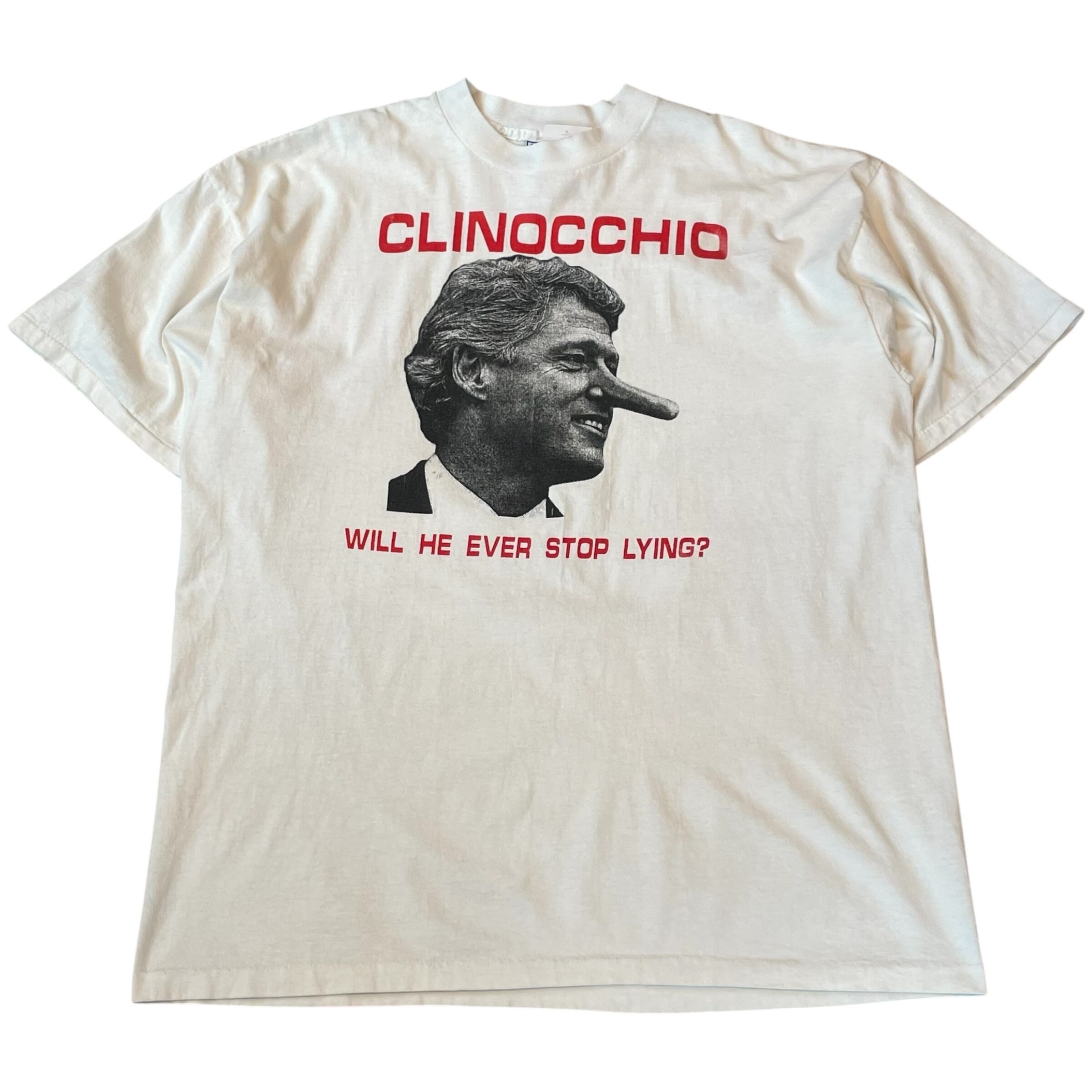 90s CLINOCCHIO "WILL HE EVER STOP LYING?" T-shirt
