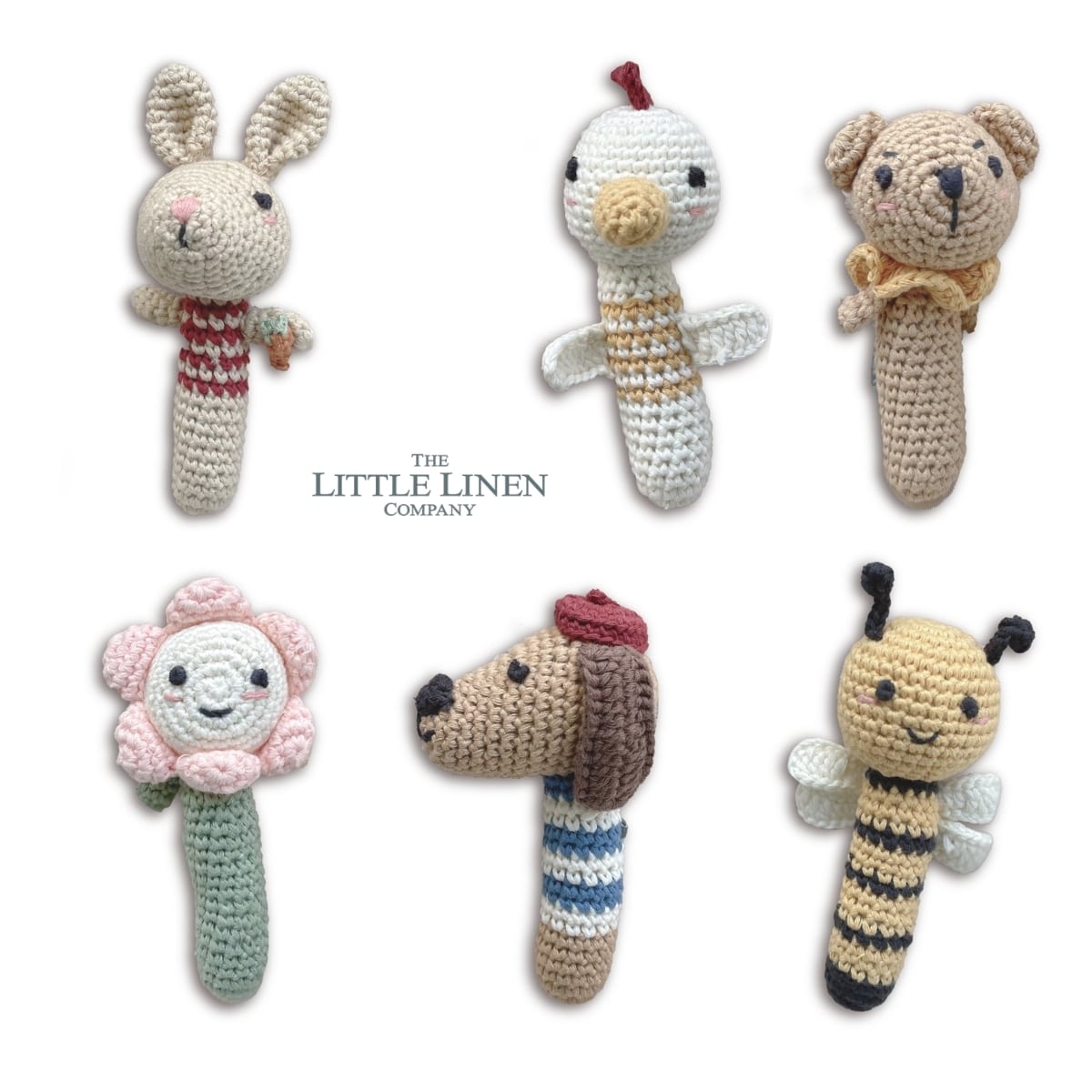 The Little Linen Company クロシェットラトル TLLC Crochet Rattle