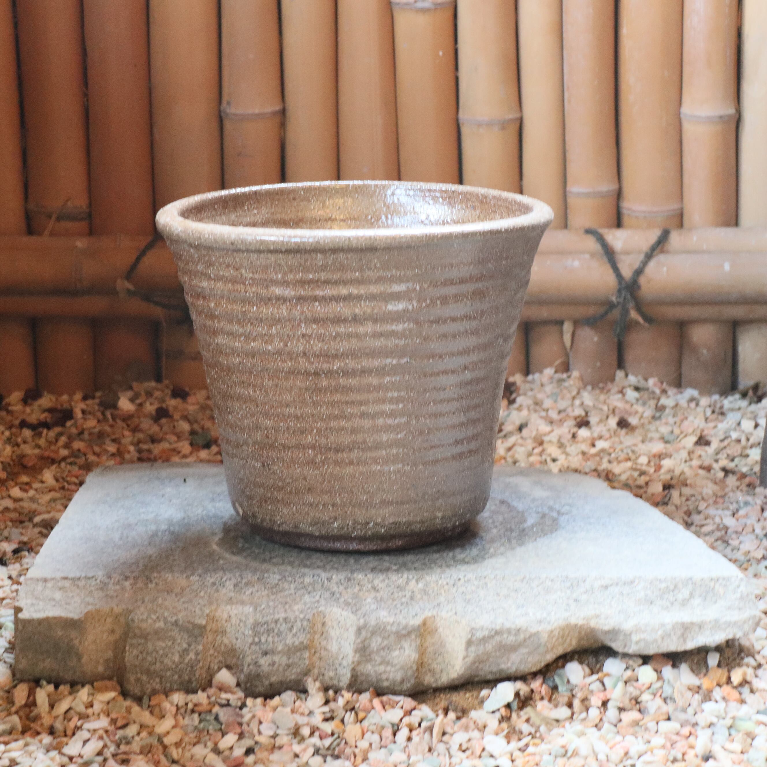 備前焼 東児の花窯 睡蓮鉢 メダカ鉢 めだか鉢 荒土ゴマヒダスキ 横30