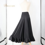 フラメンコ 衣装 ファルダ スカート ブラック系 無地 シンプル 黒 練習 レッスン 伸縮 ストレッチ ペチコート フリル ボランテ インナー オールブラック ダンス衣装 上品 イベント ステージ