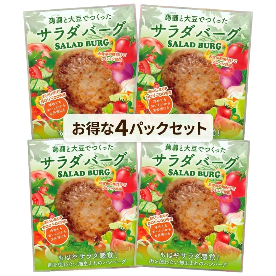 【常温】お得な4パックセット!サラダバーグ(大豆ミートハンバーグ)加熱済み・ヘルシー惣菜