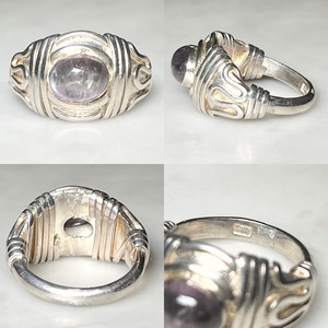 vintage silver ring set with amethyst