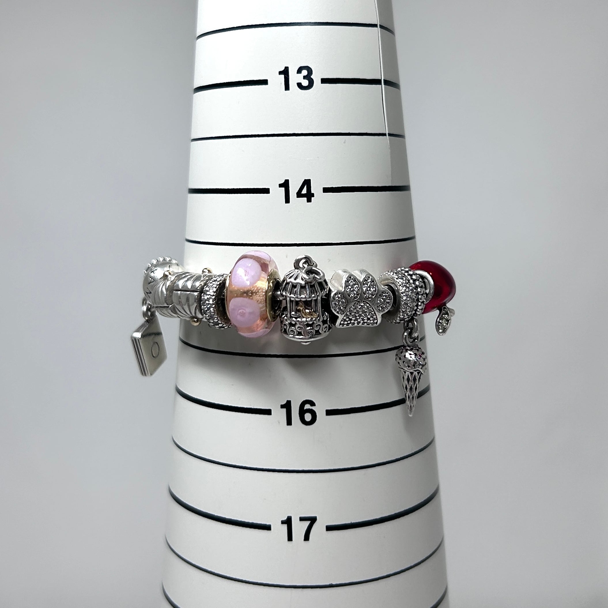 PANDORA ☆ シルバー ブレスレット 混じり チャーム付き 