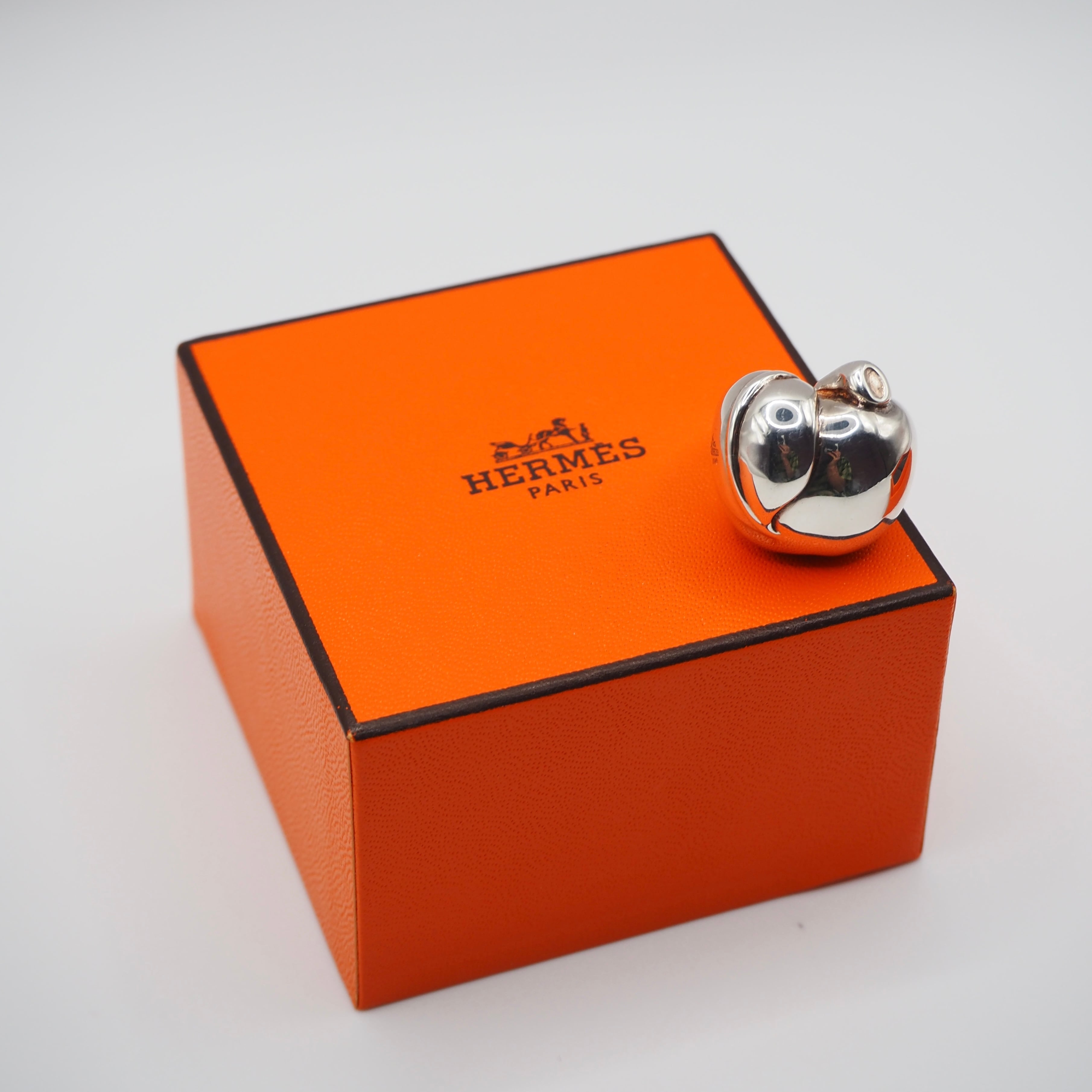 HERMES 約10号 アップルモチーフ リング シルバー925 エルメス