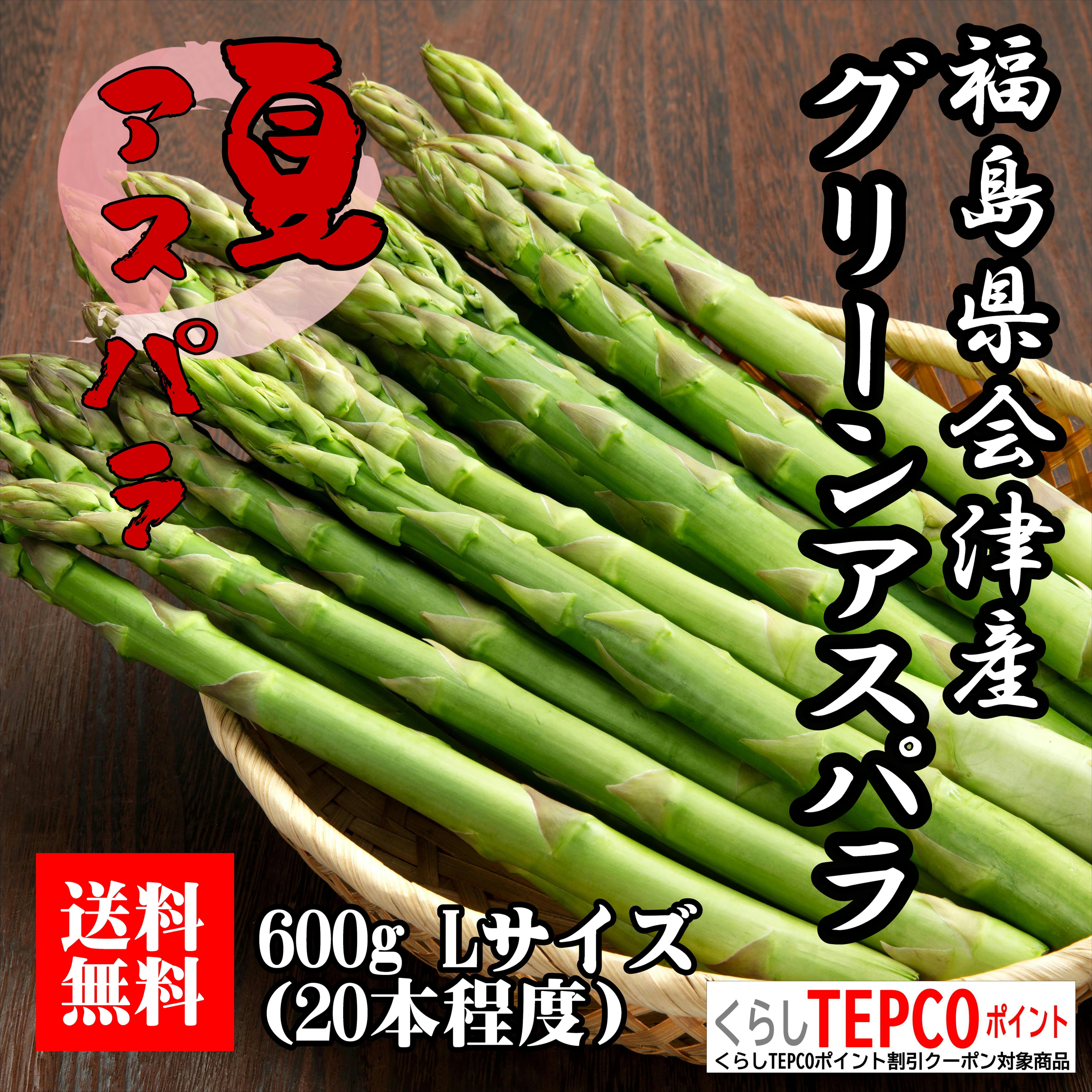 送料無料】福島県会津産 夏グリーンアスパラ Lサイズ600g | 常磐市場