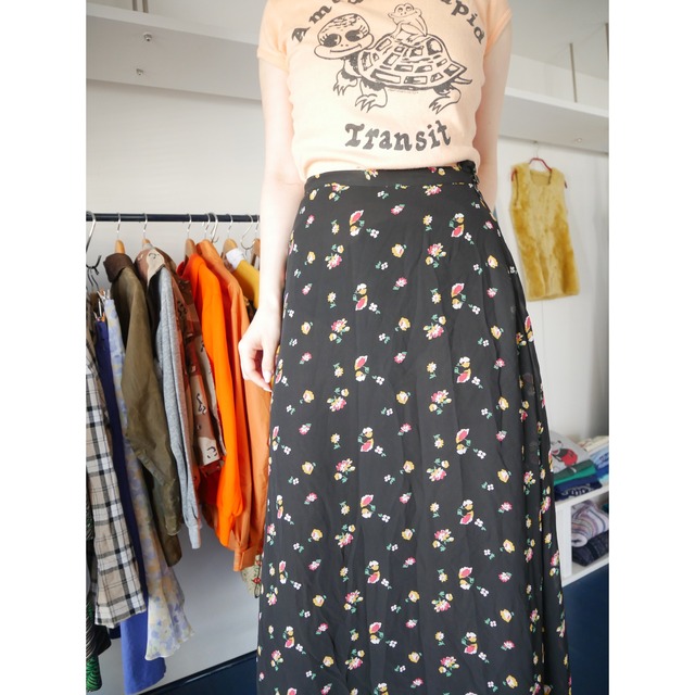 KOREA flower pattern long skirt