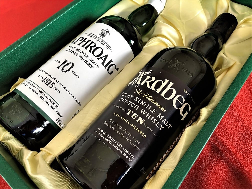 アイラモルト飲み比べ アードベッグ10年/ラフロイグ10年 専用ギフトボックスセット