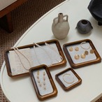 【木製 アクセサリートレイ 】指輪 ネックレス ブレスレット 収納 正方形 長方形 スクエア 展示 北欧調 シンプル おしゃれ 玄関 リビング 寝室
