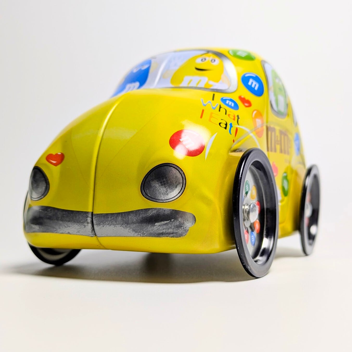 ☆ VINTAGE 90' ☆【 m&m's（ エムアンドエムズ ）】 『 バレンタイン 』ティン缶 ワーゲン風 / VINTAGE / ビンテージ 〚アメリカン雑貨 アメトイ〛