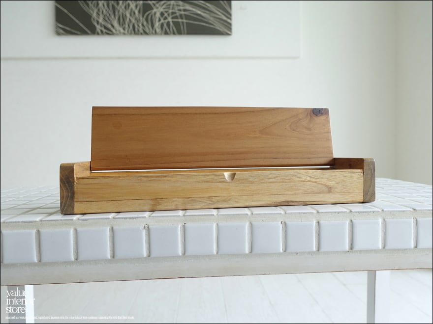 チーク無垢材 マルチケースAng カトラリー入れ 箸入れ ペンケース