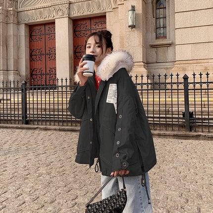 防寒良品☆ファーカラー　コート 冬 プラスベルベット　 レザージャケット 中長セクション 厚手　レディース　 b075/338 赤 コート（カラーレッド）（レディースファッション）の通販