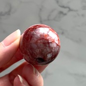 ヒマラヤレッドクォーツB*ヘマタイトインクォーツ*スフィア*マニカラン水晶*天然石インテリア*パワーストーン*置き物