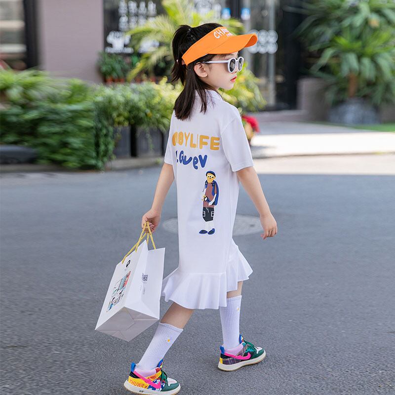 ドレス サマープリント柄スカート コットン 夏物 キッズ トレンディボーイ40899081205