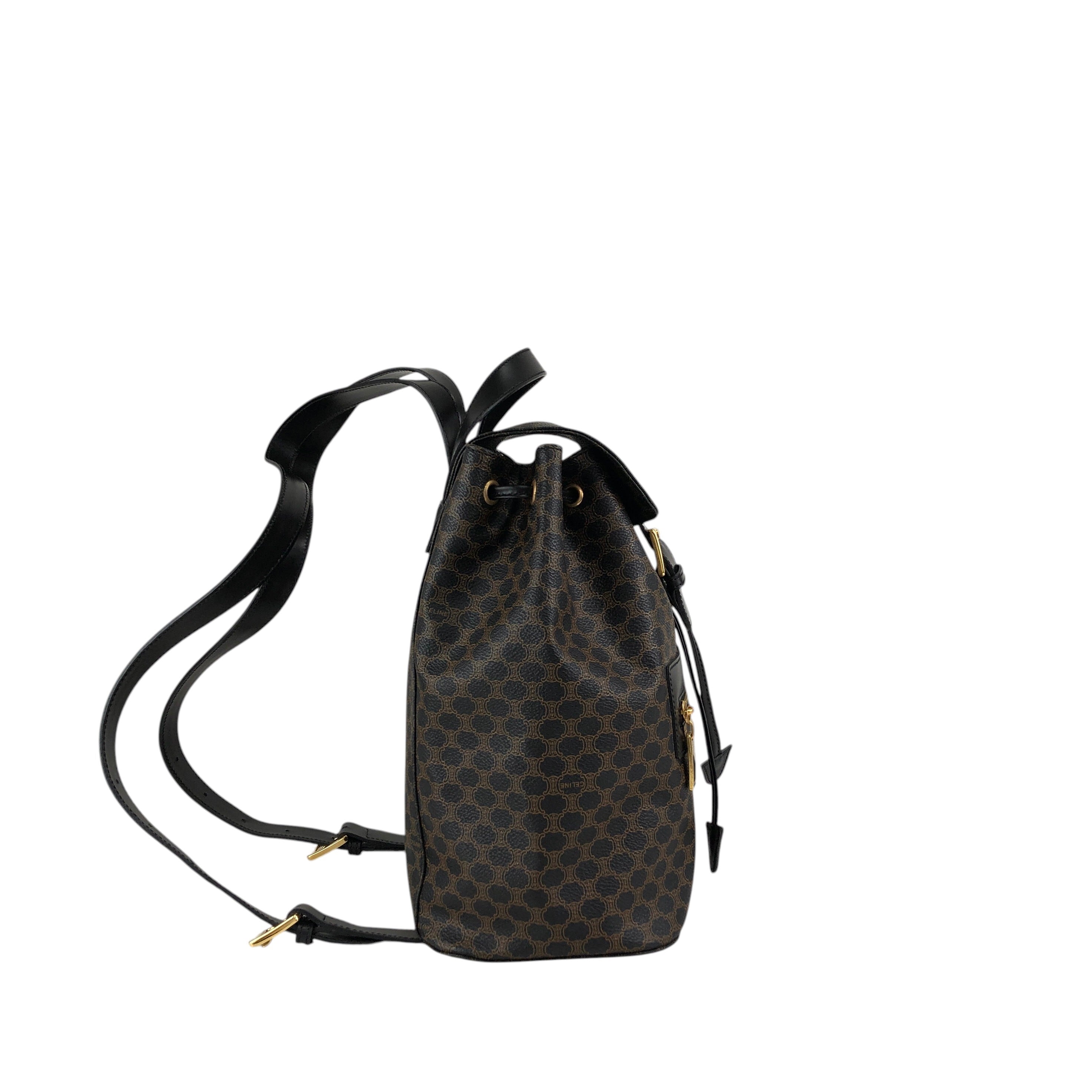 セリーヌ マカダム パテント バックパック リュック ブラック 4b002847 CELINE セリーヌ マカダム リュック ブラック ロゴ PVC レザー バック
