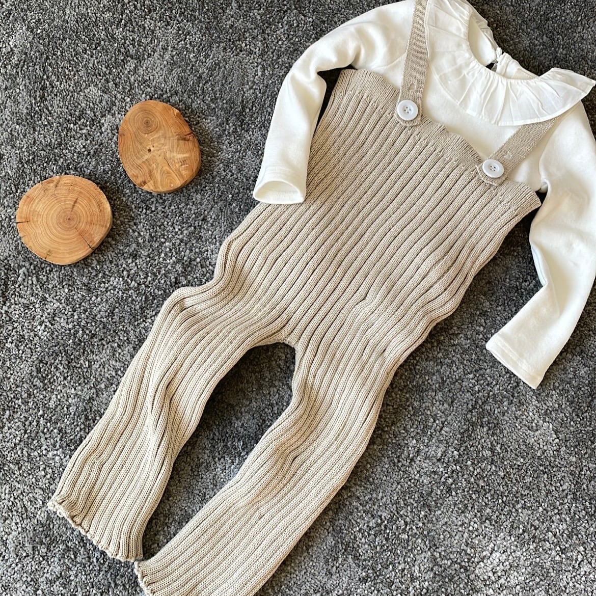 ニットリブサロペット（90cm）2725