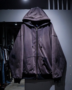 【add (C) vintage】Sunfade × Aging Loose Zip Up Hoodie