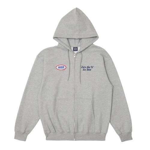 QUARTERSNACKS / LETS GET IT ZIP HOODY HEATHER GREY