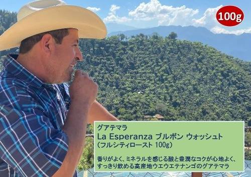グァテマラ・La Esperanza・ウォッシュト（フルシティロースト 100ｇ）