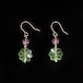 Green & purple flower drop earrings