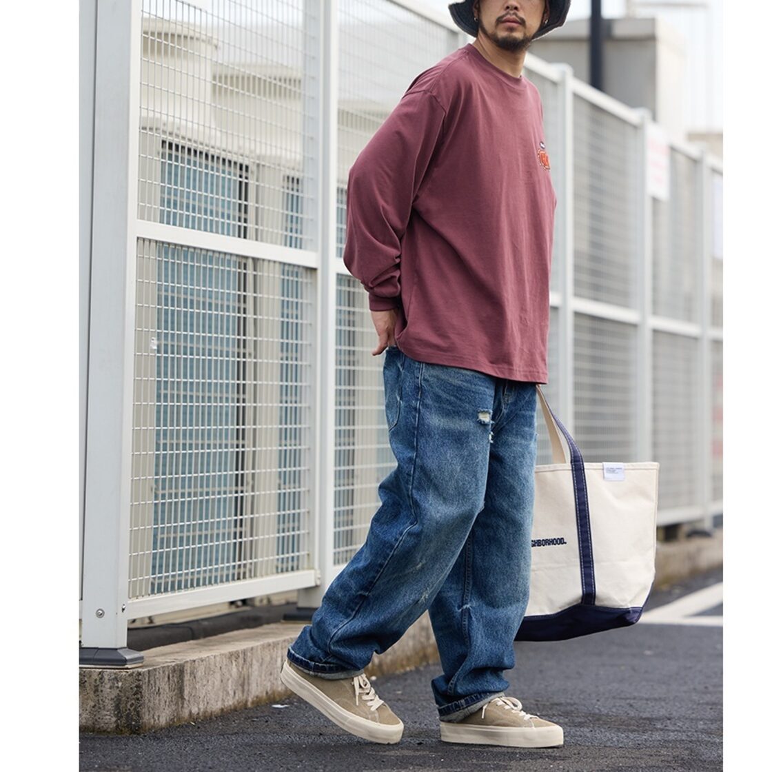 ワイドフォルム ダメージ デニムパンツ a-1169 | PAY ID