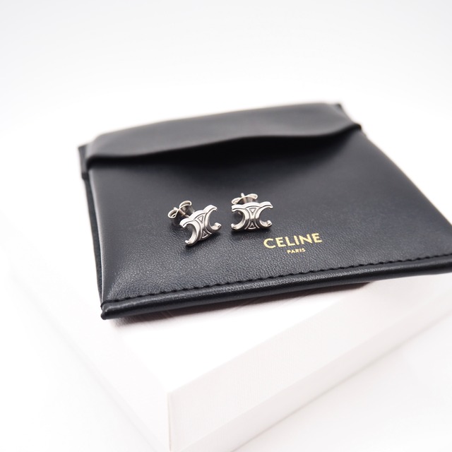 【現行品】CELINE トリオンフ モチーフ ピアス シルバー セリーヌ 付属品付き