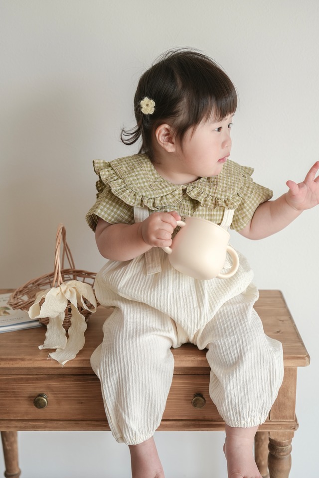 ꒰ 即納 ꒱ check frill blouse / mimimarket