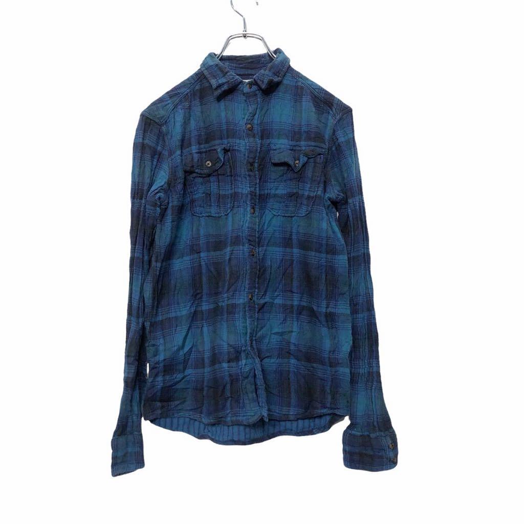 KOTO ネルシャツ Sサイズ チェック 青 ブルー 古着卸 アメリカ仕入れ