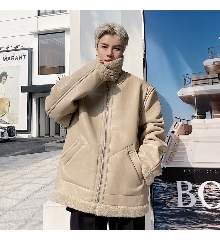 カールヘルム スタジャン　くま　アイスホッケー　ウール　レザー　L ベージュ カールヘルム スタジャン くま アイスホッケー ウール レザー L