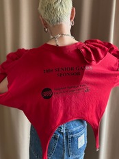 garter belt design red remake long t shirt-4357-9