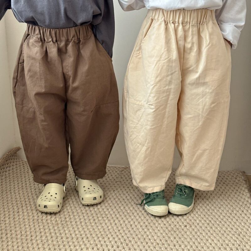 【KID】韓国風 無地ワイドパンツ