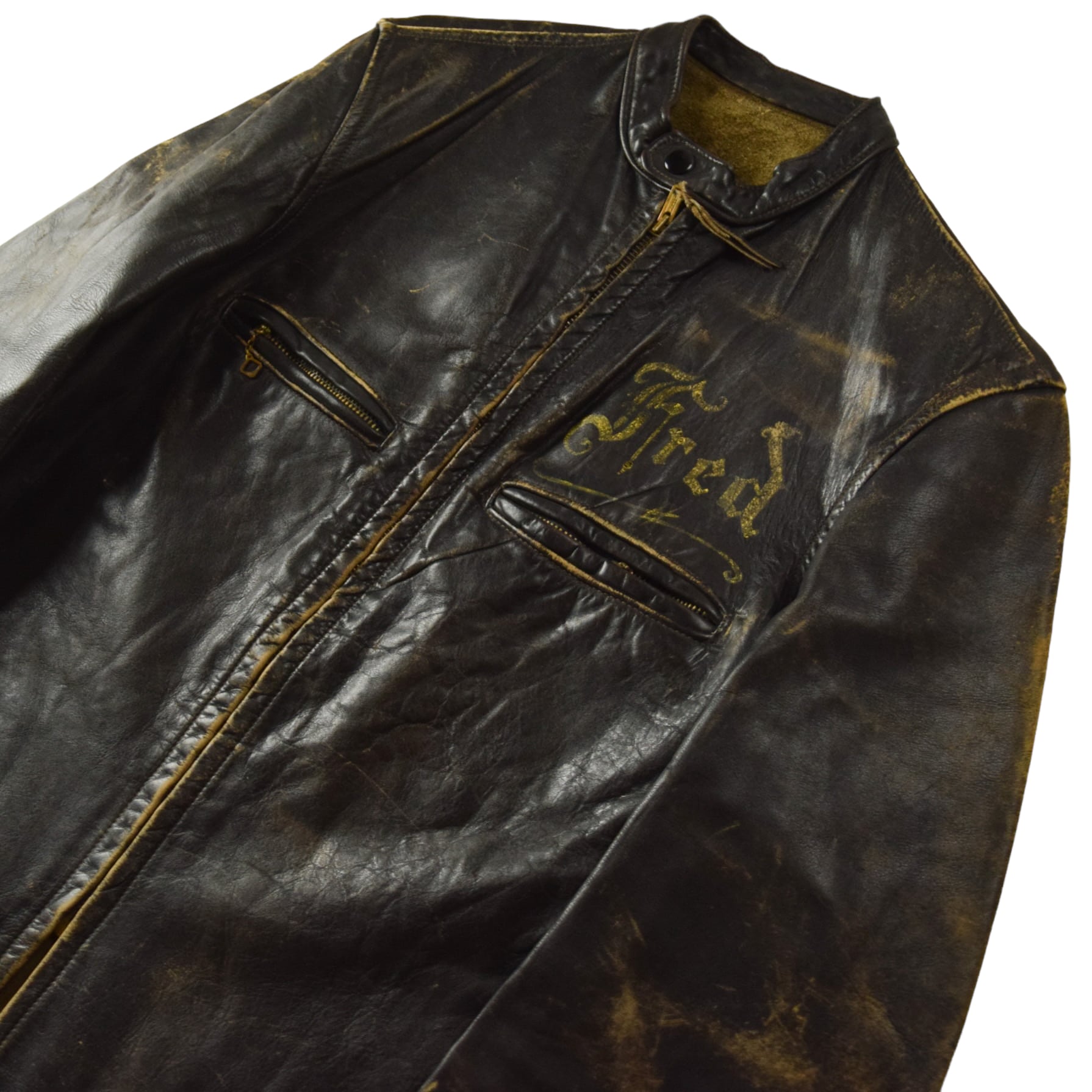 1960's Vintage Leather Single Riders Jacket Aging / 60年代 ...