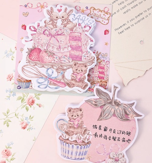 新作予約☆FL760 Fairylady【恋恋草莓蛋糕】スペシャル ダイカットメモ用紙 50枚