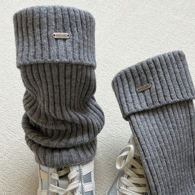 Chunky rib knit leg warmers A00041