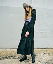 COOLA MADEプリントフーディードレス (BLACK) CQ-47086