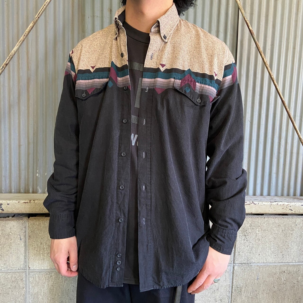 バレンシアガ 長袖柄シャツ 綿100% 90年代レトロ | gulatilaw.com