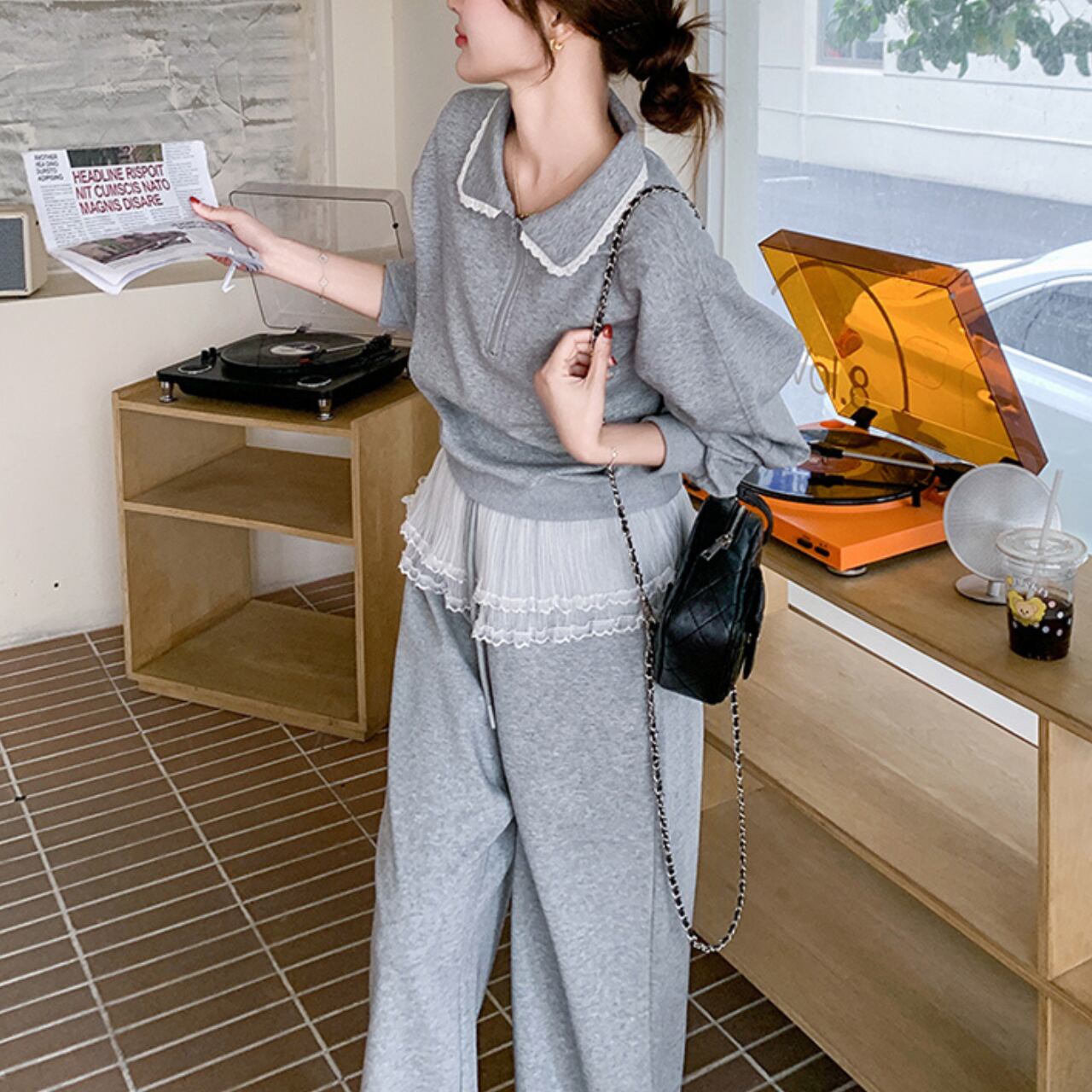 フリルポイント スウェットセットアップ A4357