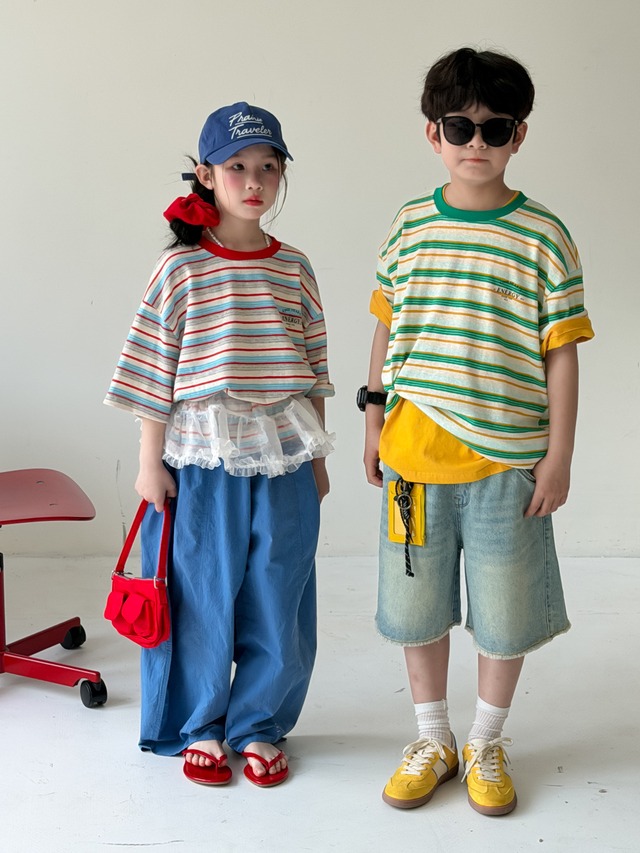 【KID】ウォッシュ加工スノーデニムハーフパンツ - 9
