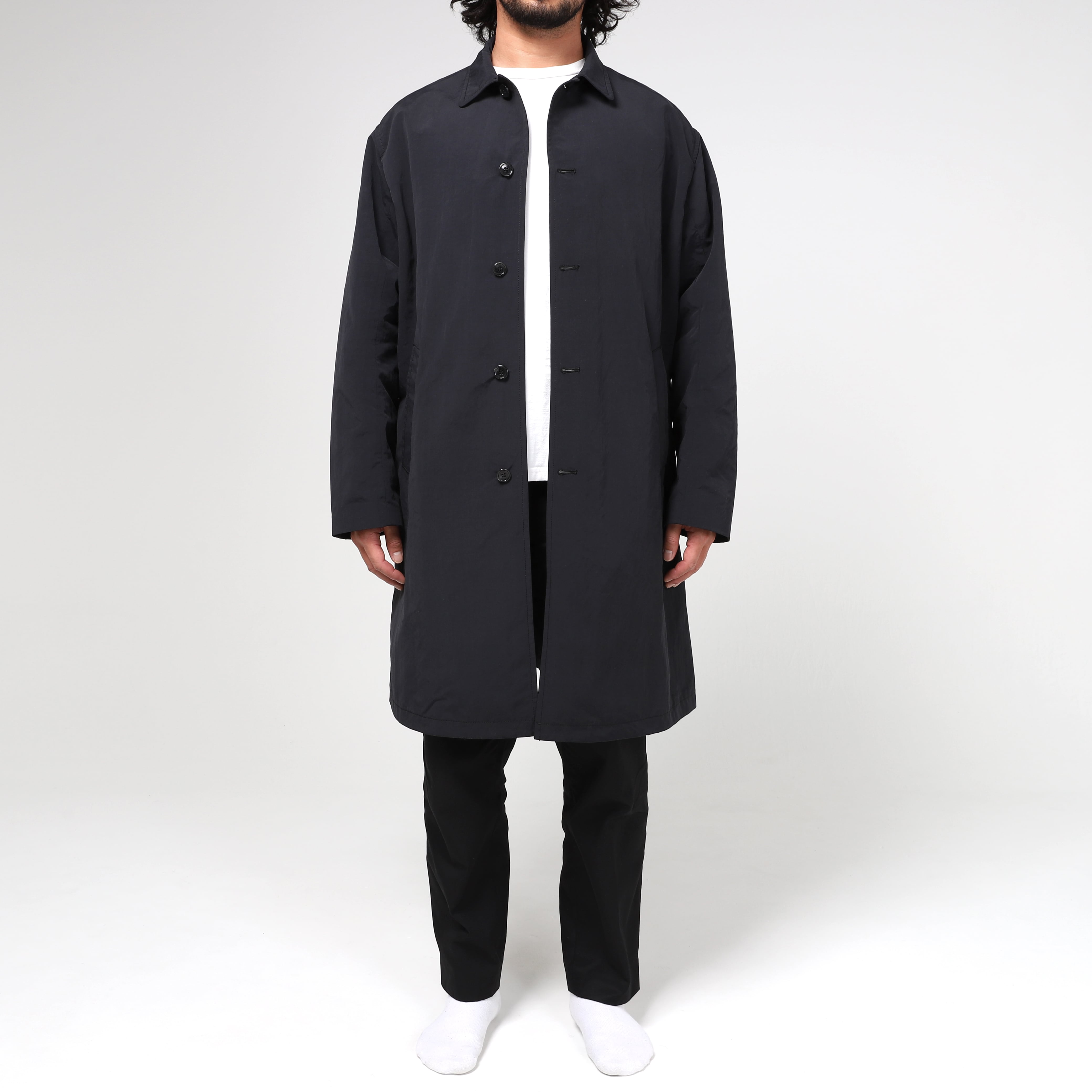 Basic Nylon Bal Collar Coat (black) | OVY