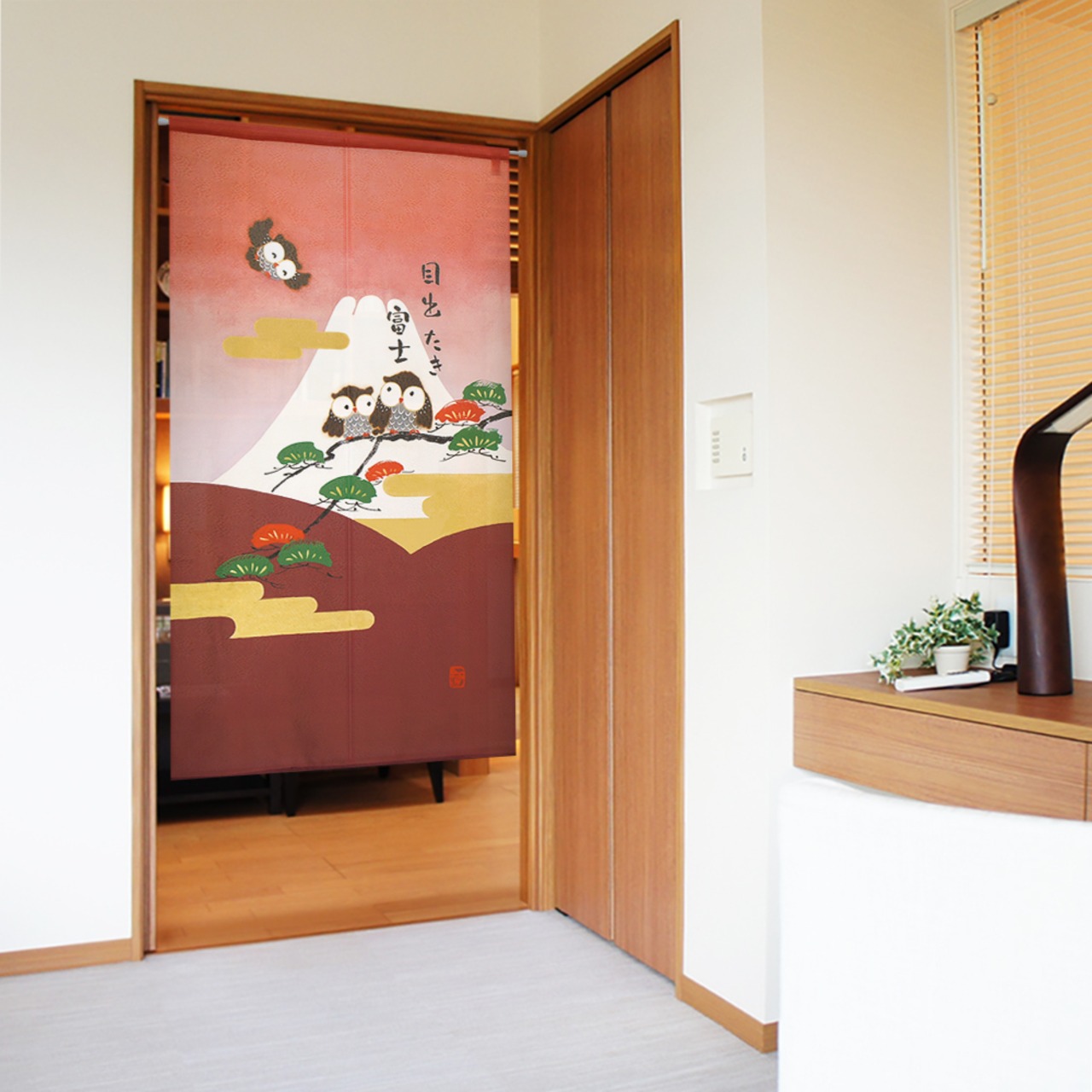 【受注生産】 のれん 目出たき富士 幅85ｘ丈150cm