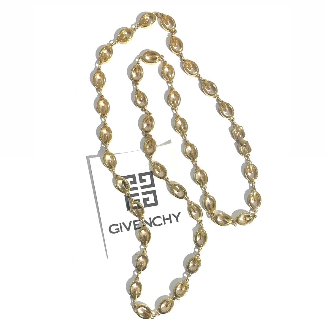 GIVENCHY ジバンシー ネックレス ゴールド ロング タグ付 ヴィンテージ NG3-【 GIVENCHY 】ジバンシィ・ヴィンテージネックレス Shiny gold