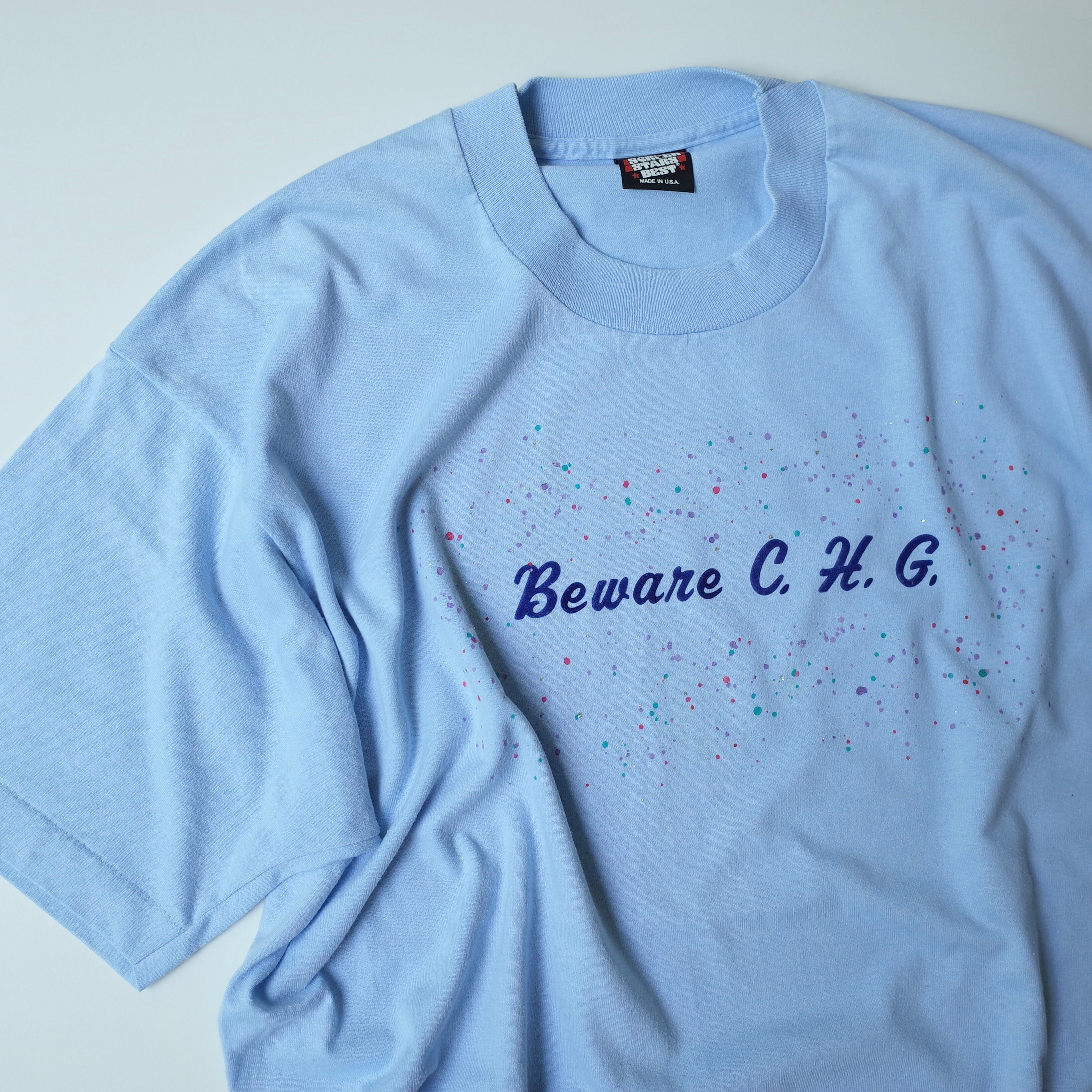 90s flock & glitter print tee