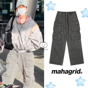 ★WayV テン 着用!!【MAHAGRID】OVERDYED UTILITY PANT CHARCOAL