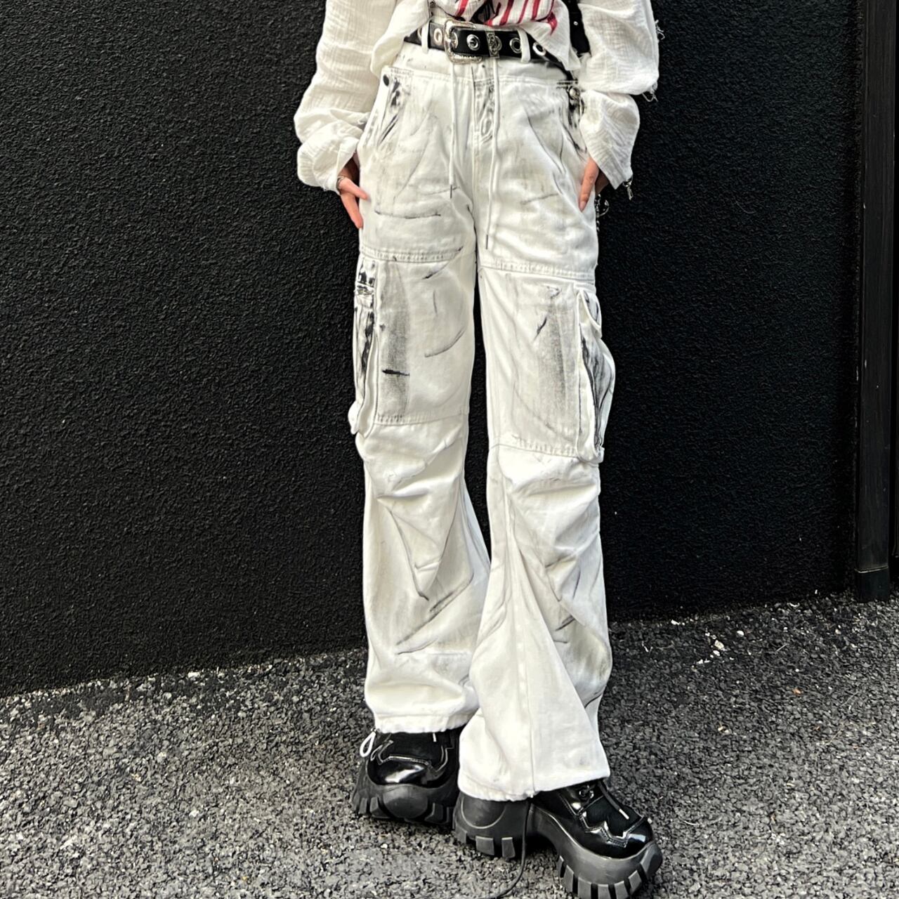 ホワイトダメージパンツ　1152