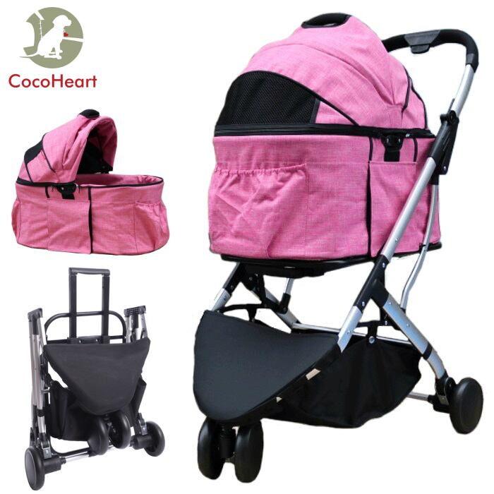 数量限定 前輪タイヤプレゼント中】2way 3輪 ペットカート(ローズ  