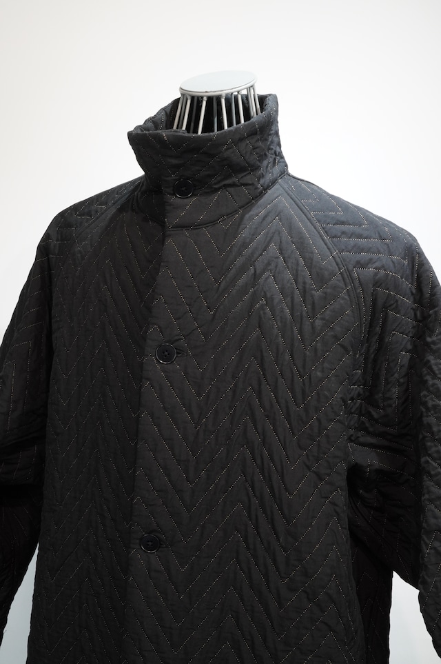 HAVERSACK / Quilted Jacquard High Neck Raglan Coat