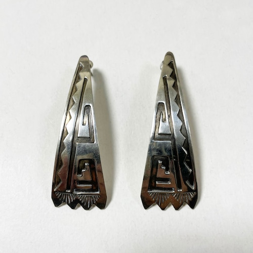 Vintage Southwestern Style Stamped Sterling Pirced Earrings